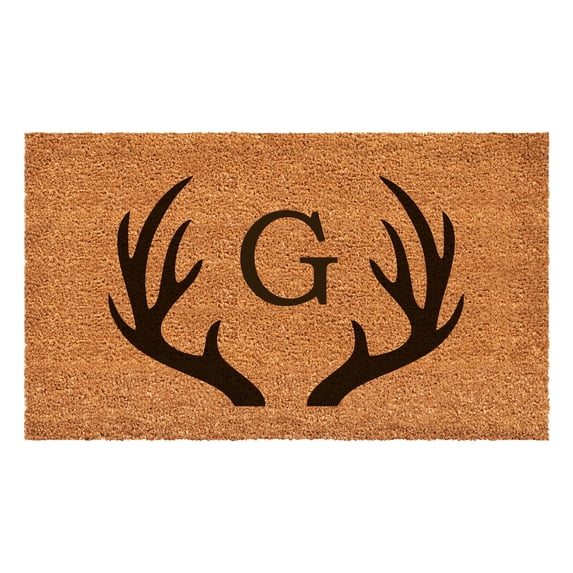 Antler Monogram Doormat, 36" x 72" (Letter G)