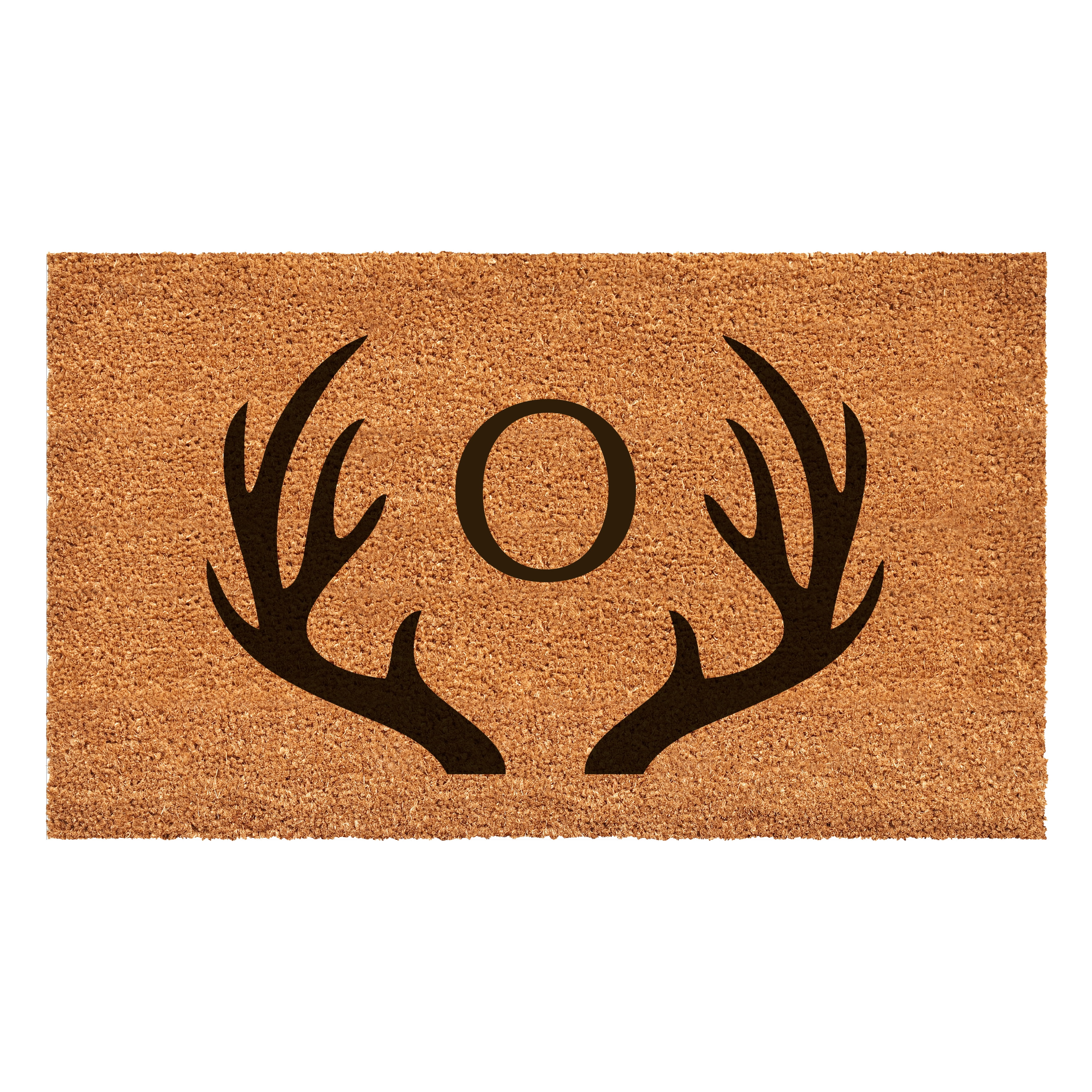 Antler Monogram Doormat, 36" x 72" (Letter O)