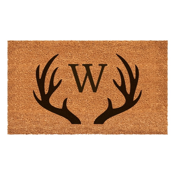 Antler Monogram Doormat, 36" x 72" (Letter W)