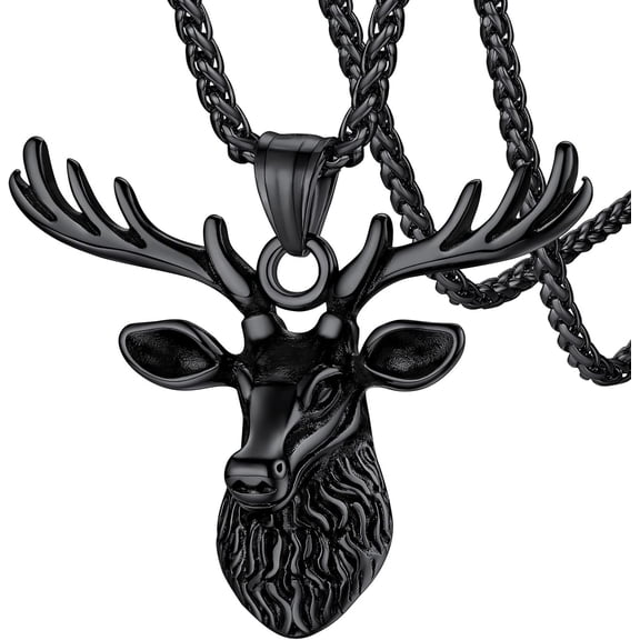 Antler Necklace For Women, Vintage Viking Deer Pendant Necklace, Stainless Steel Christmas Jewerly Gift With Delicate Box[Z4859]