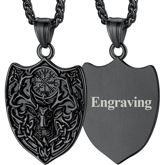Antler Necklace For Women, Vintage Viking Deer Pendant Necklace, Stainless Steel Christmas Jewerly Gift With Delicate Box[Z4861]