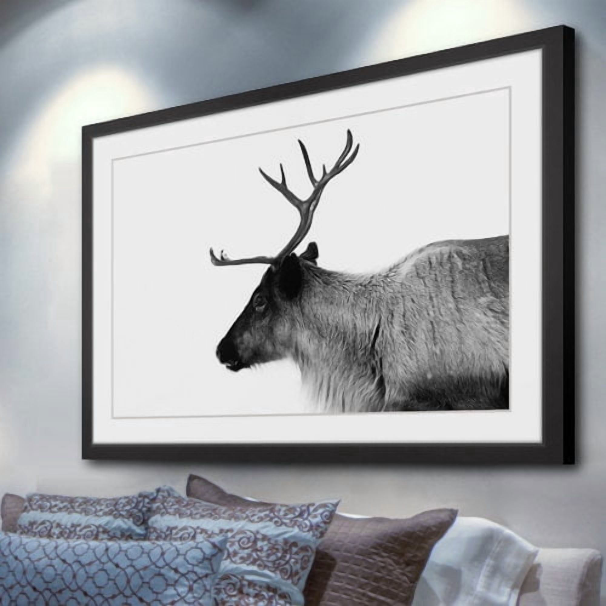 Antler Profile Framed Painting Print