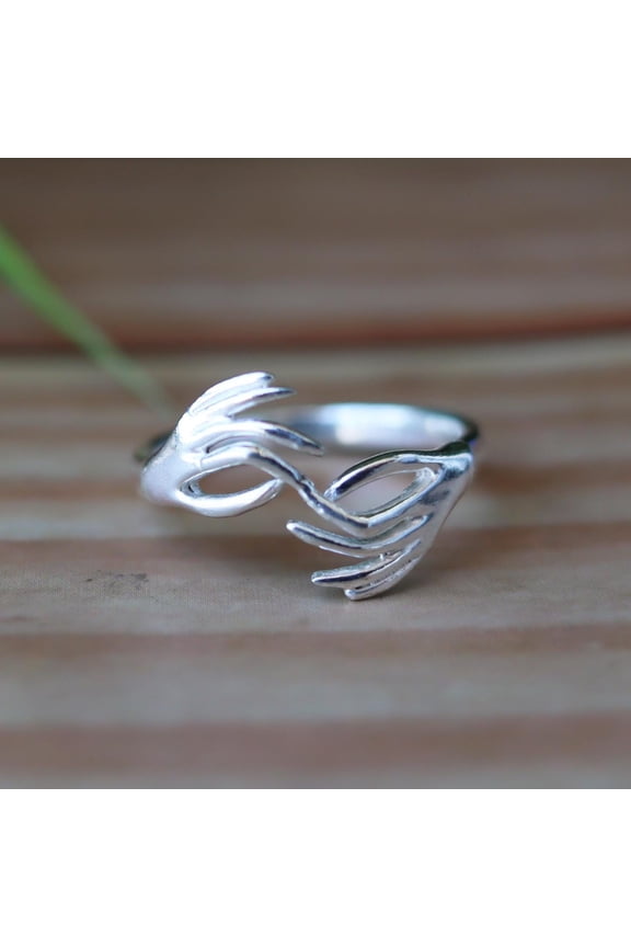 Antler Ring, Deer Antler Ring, 925 Silver Ring, Nature Ring, Woodland Jewelry, Boho Ring, Minimalist Ring, Hunting Jewelry, Forest Inspired