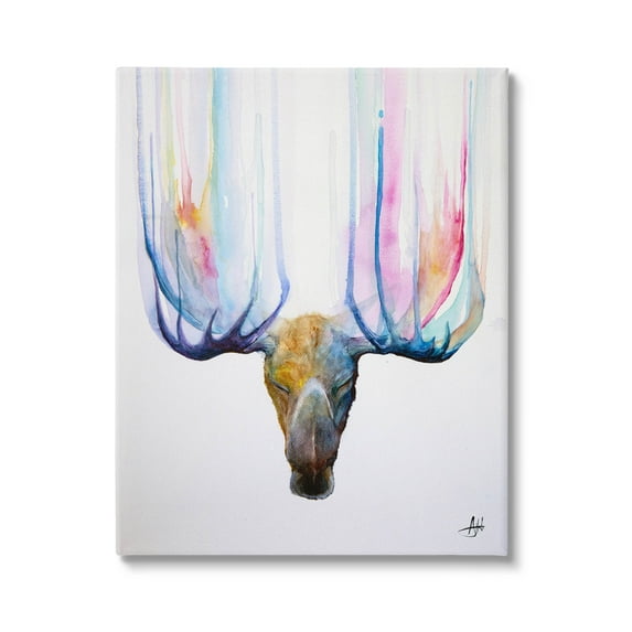 Antler Streaks Modern Deer Animals & Insects Graphic Art Gallery Wrapped Canvas Print Wall Art