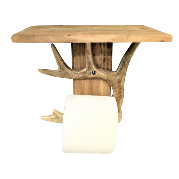 Antler Toilet Paper Holder / Cell Phone Rest Stand Western Cabin Lodge Decor