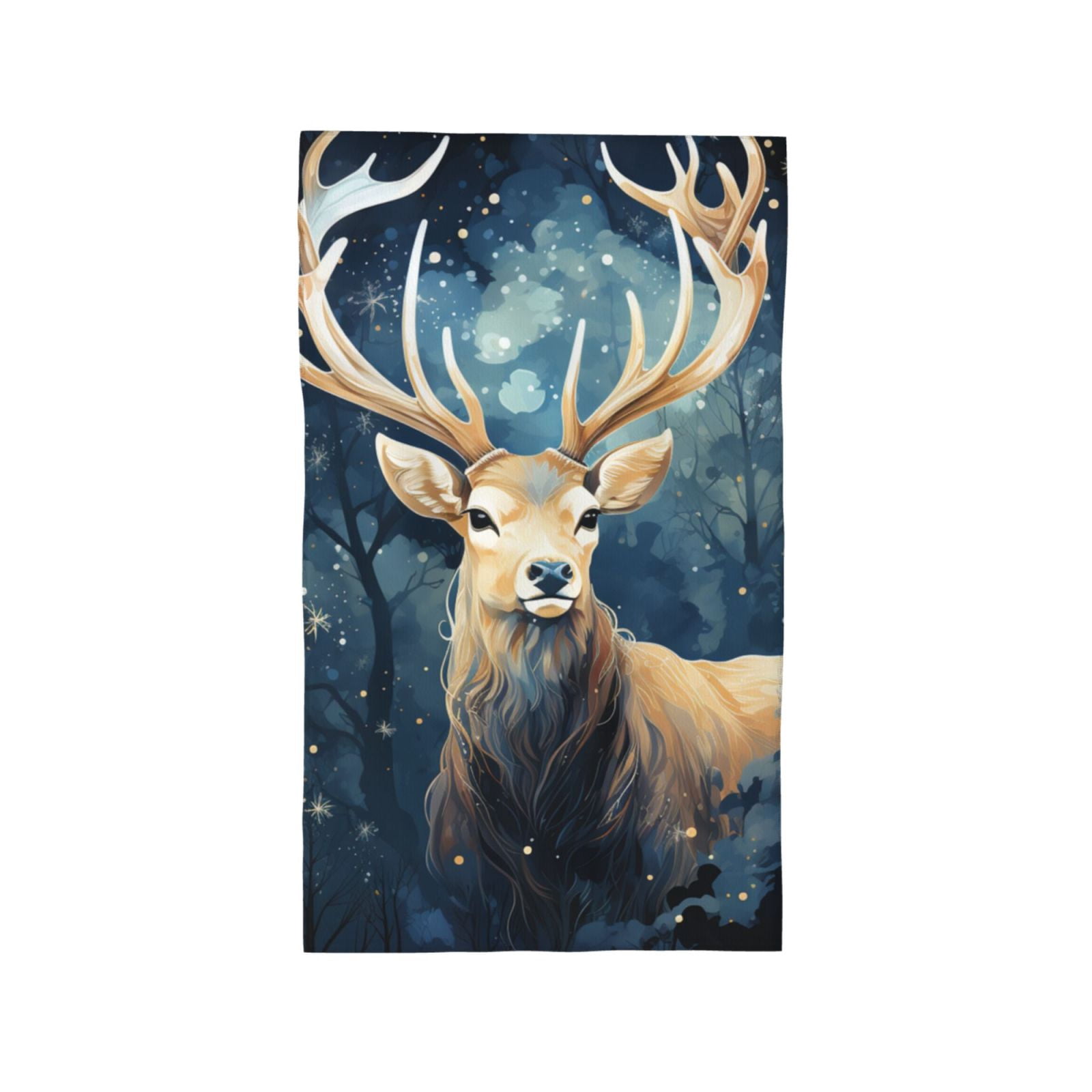 Antler Whitetail Deer Hunting Art 27.5" x 16" Ultra Soft Hand Towel, Face Wash Cloth for Bathroom, Gym, Travel, Pool
