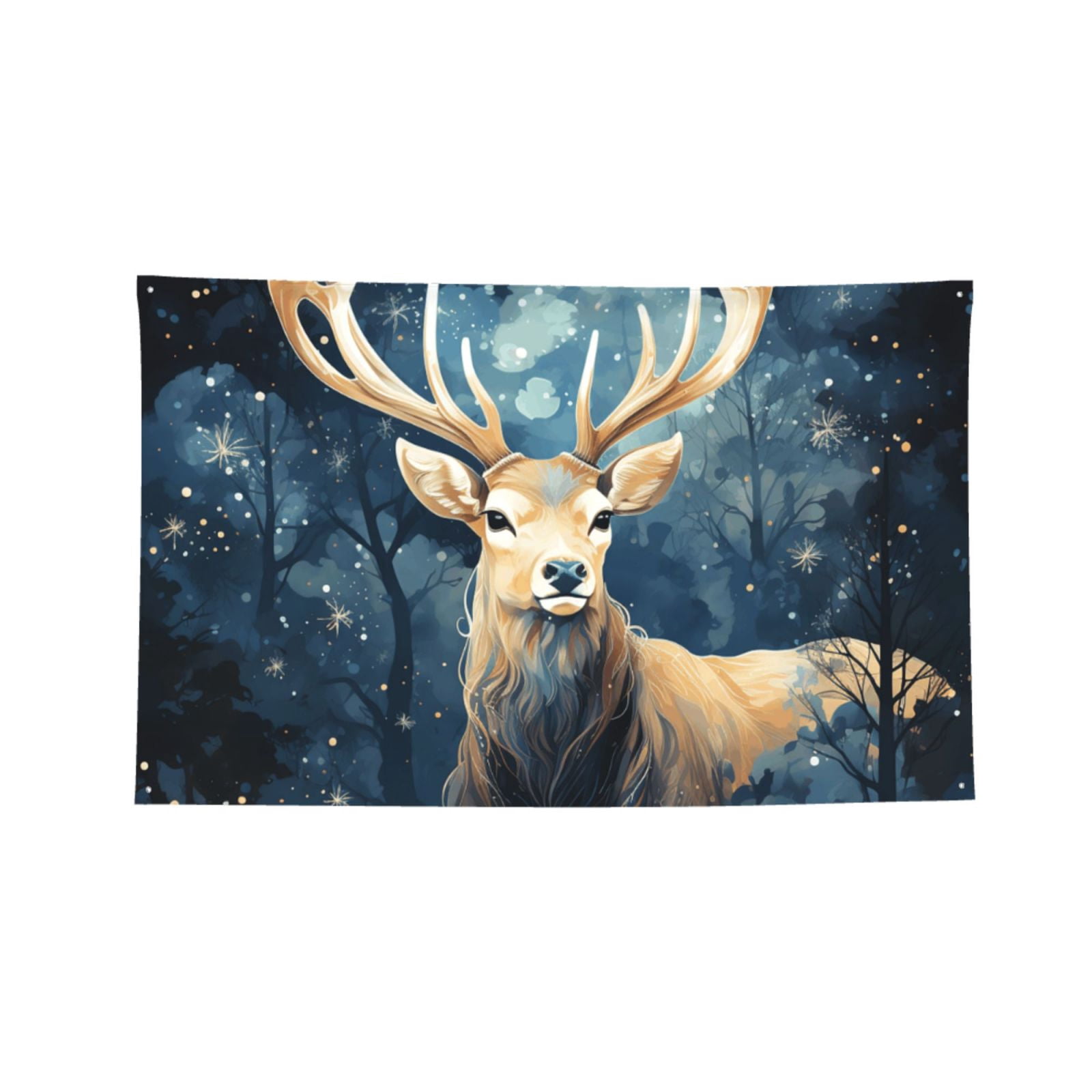 Antler Whitetail Deer Hunting Art Four Hole Decorated Banner Flag for Garden Yard Home Decoration Indoor Outdoor 4x6 Ft