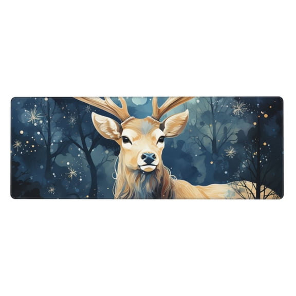 Antler Whitetail Deer Hunting Art Mouse Pad Extended Large Gaming Mousepad Non-Slip Rubber Big Keyboard Desk Mat 31.5 X 11.8 Inch