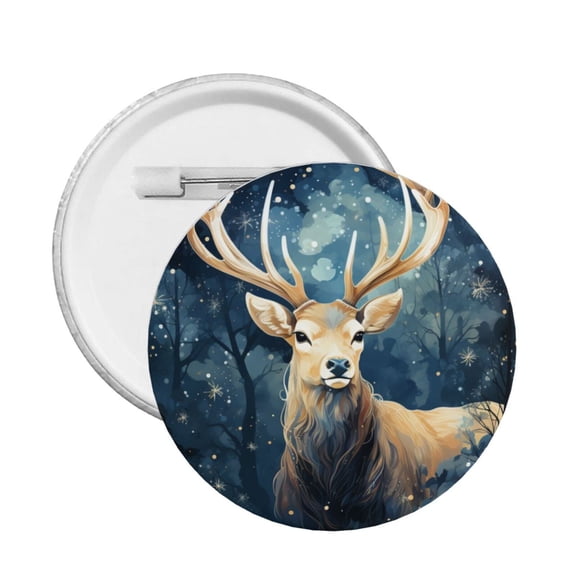 Antler Whitetail Deer Hunting Art Round Button Pin Badge 5PCS Pinback Buttons Lapel Pin for Jacket, Backpack, Hat, Party Favor, Gift