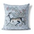 thumbnail image 1 of Antlered Garden Indoor/Outdoor Pillow in Blue 26 x 26 with removable cover, 1 of 7