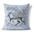 thumbnail image 1 of Antlered Garden Throw Pillow in Blue 16 x 16 with removable cover, 1 of 6