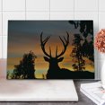 thumbnail image 1 of Antlers Cutting Board, Black Deer on Sky Background West Coast South Island New Zealand Nature, Decorative Tempered Glass Cutting and Serving Board, Large Size, Seal Brown Marigold, by Ambesonne, 1 of 1