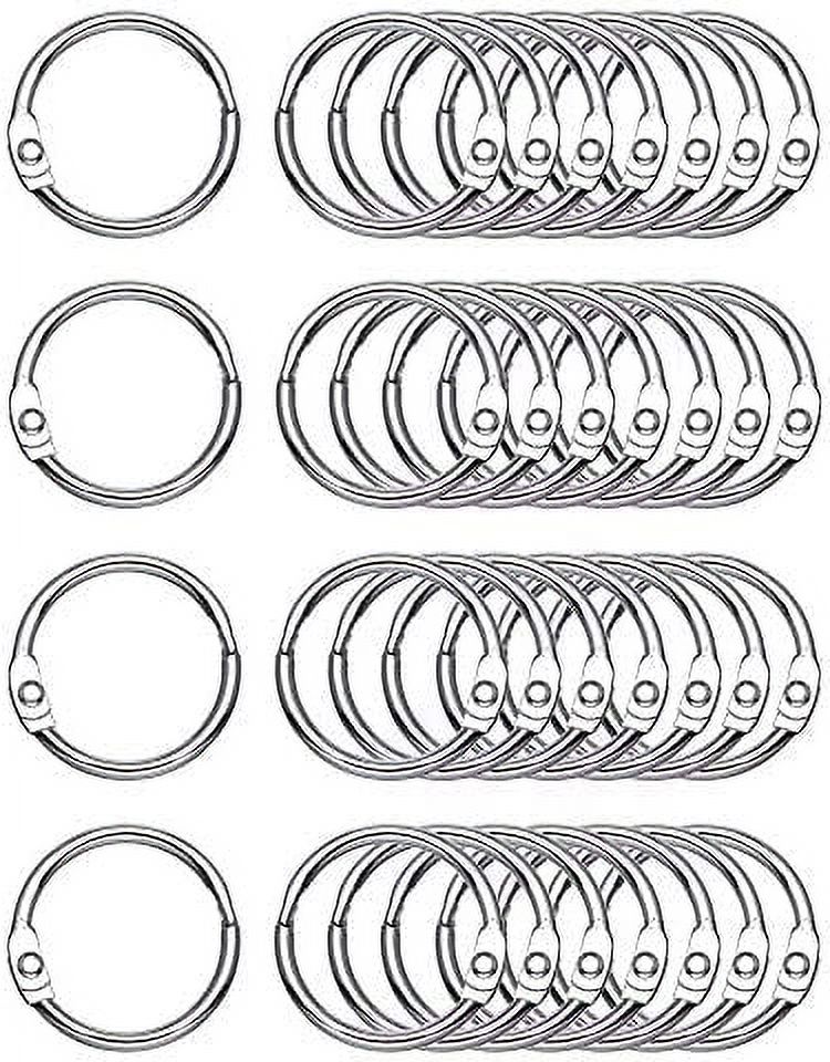 Antner 100 PCS Loose Leaf Binder Rings 1.2 Inch Nickel Plated Book Rings  Key Rings Key Chains for Home School Office 
