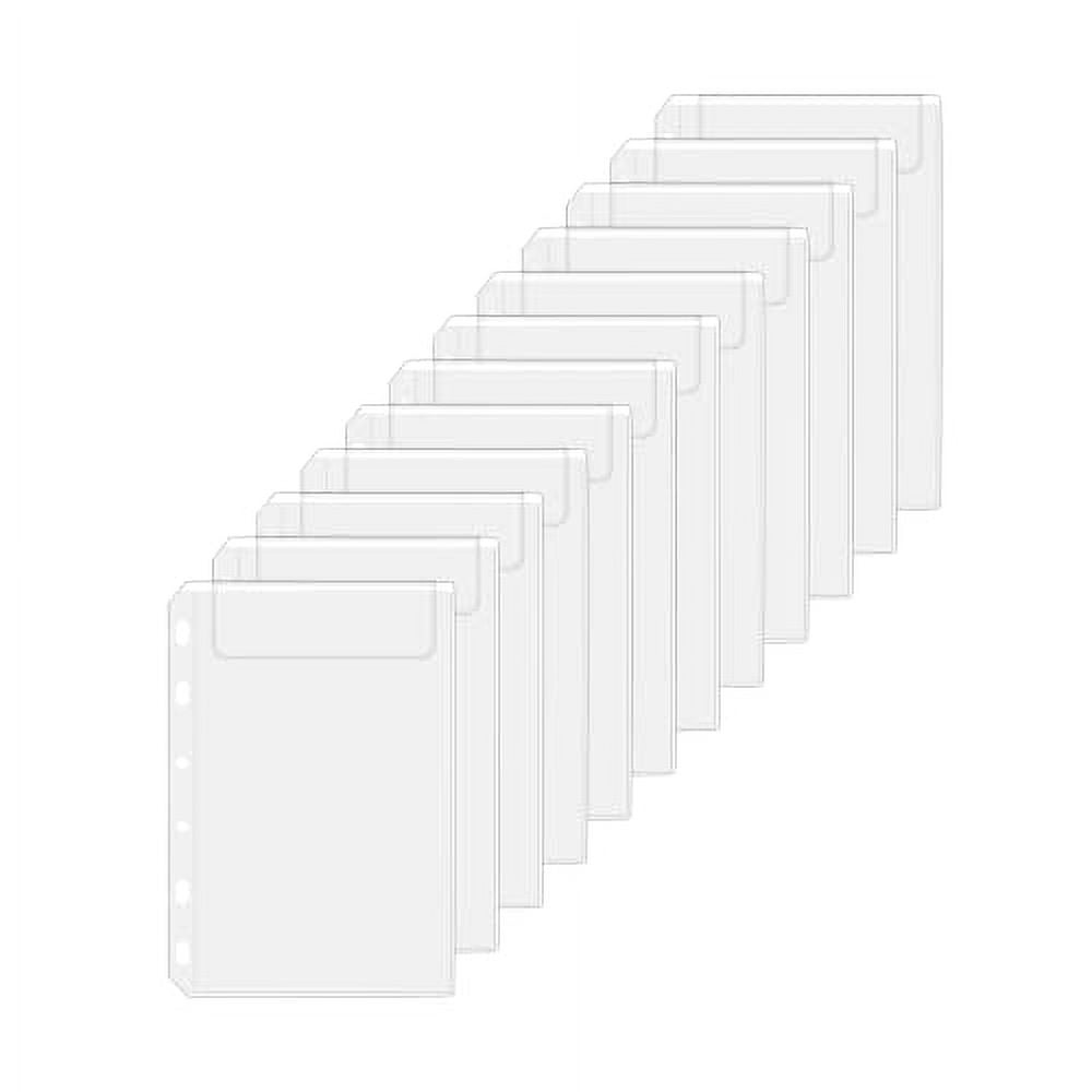 Antner 12pcs A7 Binder Pockets Cash Envelopes No Zipper 6Holes Binder