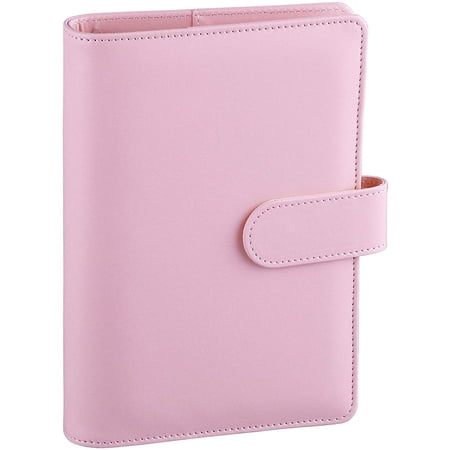 Antner A6 PU Leather A6 Filler Paper Notebook Binder, Pink
