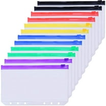 Antner A6 PVC Zipper Binders Value Set, Multicolor, 12 Count
