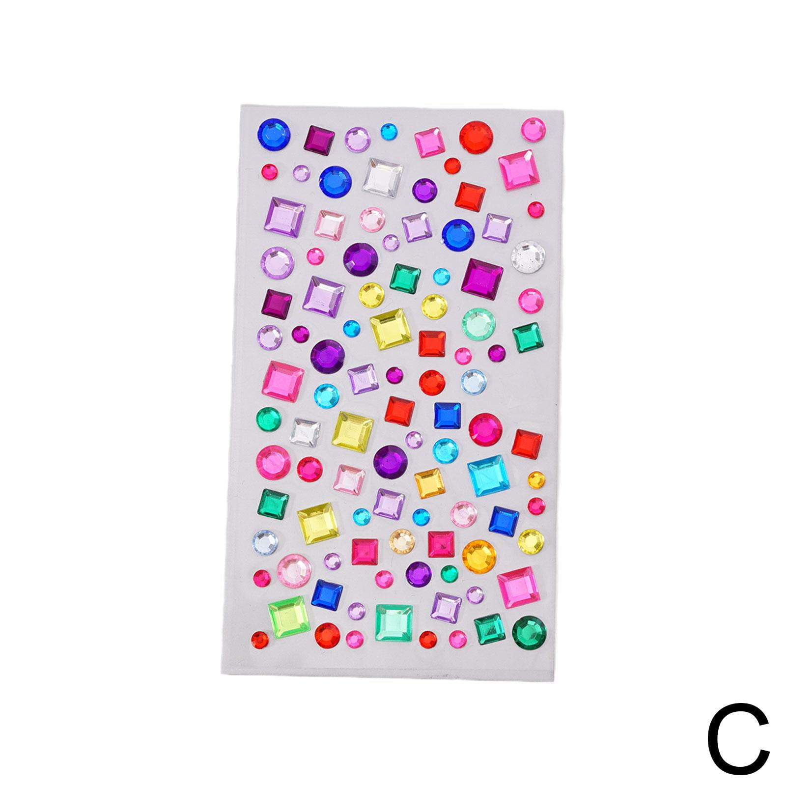 Antner Self-Adhesive Rhinestone Stickers Gems for Crafts Bling Jewelsxp H7c0, Size: 7.5, Round + Square One Size