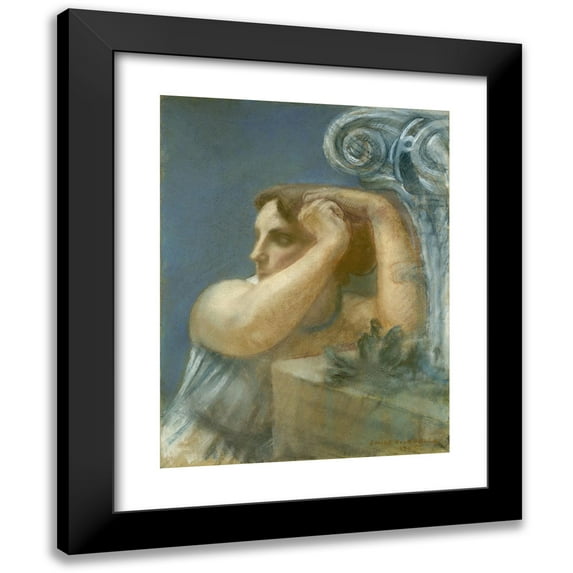 Antoine Bourdelle 15x18 Black Modern Framed Museum Art Print Titled - Head of a Woman with a Marquee (1905)