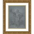 thumbnail image 1 of Antoine Coypel 19x24 Gold Ornate Framed and Double Matted Museum Art Print Titled - Standing Figure of Apollo, 1 of 4