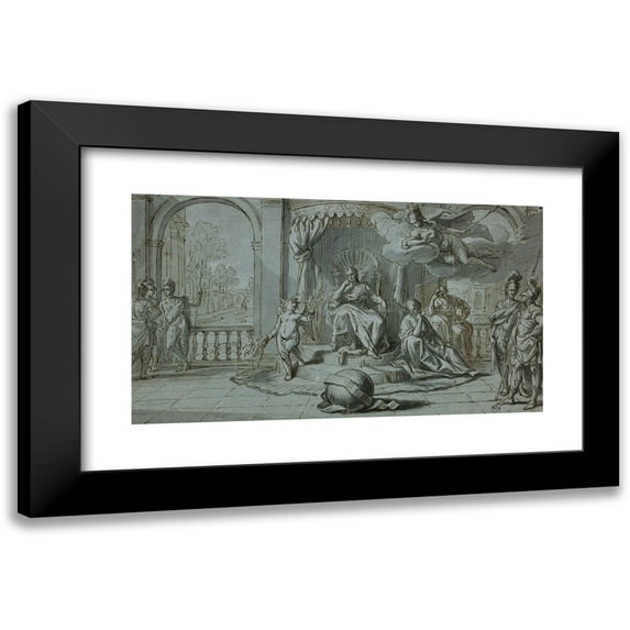 Antoine Dieu 14x10 Black Modern Framed Museum Art Print Titled - Alexander the Great Plans World Conquest