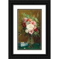 thumbnail image 1 of Antoine Grivolas 10x14 Black Ornate Wood Framed Double Matted Museum Art Print Titled: Summer Flowers in a Glass Vase, 1 of 5