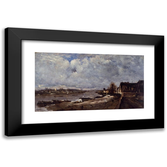 Antoine Guillemet 14x10 Black Modern Framed Museum Art Print Titled - The Quai De Bercy (1890)
