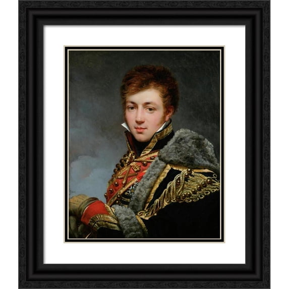 Antoine-Jean Gros 20x24 Black Ornate Framed Double Matted Museum Art Print Titled: Portrait of Count Honore De La Riboisiere (1788-1868) (1815)