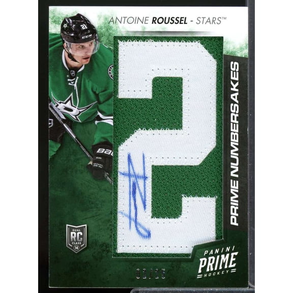 Antoine Roussel/25 2013-14 Panini Prime Numbersake Rookie Patch Autograph #NUAR
