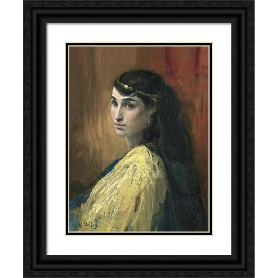 Antoine Vollon 15x18 Black Ornate Wood Framed Double Matted Museum Art Print Titled - The Eastern Belle