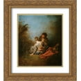 thumbnail image 1 of Antoine Watteau 2x Matted 20x24 Gold Ornate Framed Art Print 'The Blunder', 1 of 2