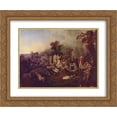 thumbnail image 1 of Antoine Watteau 2x Matted 24x20 Gold Ornate Framed Art Print 'The Camp', 1 of 2