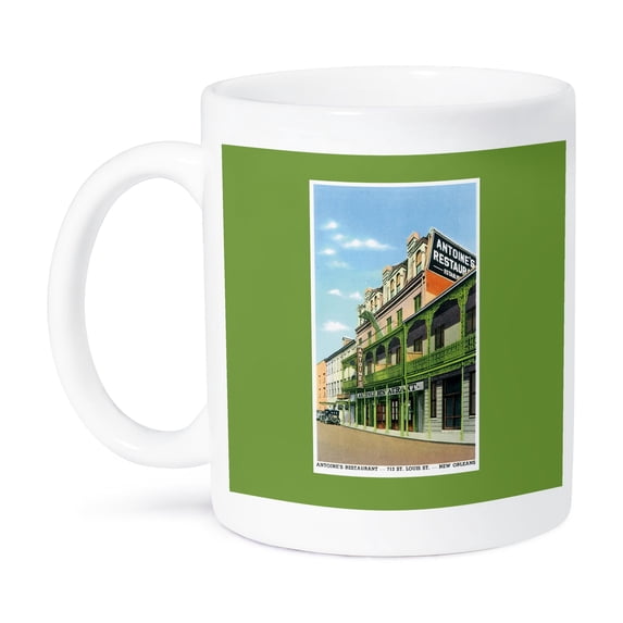 3dRose, Antoines Restaurant, New Orleans, Vintage Street Scene, 11oz Mug