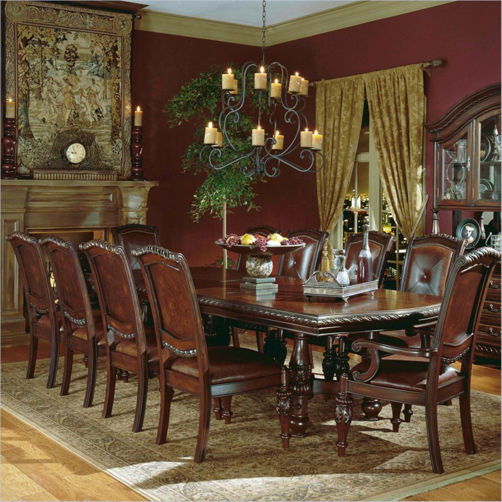 Antoinette Mahogany and Cherry Extendable Dining Table