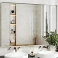 thumbnail image 1 of Antok 30×40 Inch Frameless Rectangular Bathroom Mirror, Wall Mounted Vanity Mirror, Anti-Rust, Horizontal/Vertical Hanging, Sliver, 1 of 7