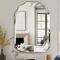 thumbnail image 1 of Antok 30x36 Inch Beveled Edge Frameless Bathroom Vanity Mirror, Wall Mount Mirror for Bathroom, Arched Decorative Mirror, HD Silver, 1 of 8