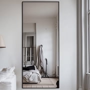 Antok 58x 18 Rectangle Full Length Mirror Standing Floor Mirror Stand Up Mirror, Black Frame