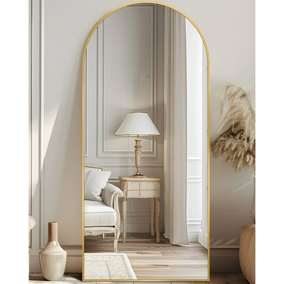 Antok 68"x 26" Arched Full Length Mirror Standing Floor Mirror Stand Up Mirror, Gold Frame