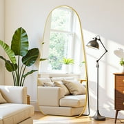 Antok 68"x26" Wavy Full-Length Mirror with Stand - Elegant Floor Mirror, Shatterproof, Freestanding/Wall Mount, for Bedroom, Dressing Room, Reinforced Gold Frame