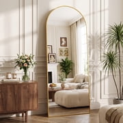 Antok Arched Full Length Floor Mirror 71" x2 5.1" Full Body Mirror with Stand, for Bedroom, Living Room, Cloakroom, Gold
