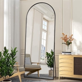 Antok 71"x 26.2" Arched Full Length Mirror Standing Floor Mirror Stand Up Mirror, Black Frame