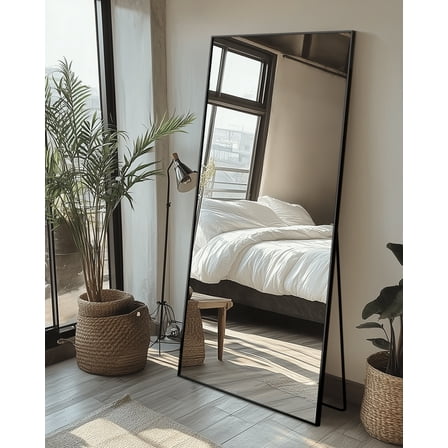 Antok 71"x 28" Rectangle Full Length Mirror Standing Floor Mirror Stand Up Mirror, Black Frame