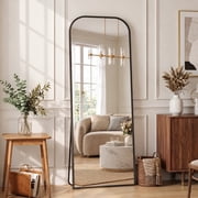 Antok 71"x28.1" Floor Mirror, Arched Full Body Standing Mirror for Bedroom & Living Room, Black