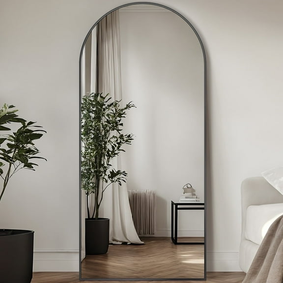 Antok Arched Full Length Floor Mirror 68"x26" Full Body Mirror with Stand, for Bedroom, Living Room, Cloakroom, Black