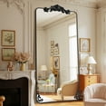 thumbnail image 1 of Antok Retro 71" x 32" Full-Length Mirror with Carved Metal Frame, Baroque-Style Floor Mirror for Living Room, Bedroom, Entryway or Hallway, Luxury Gold, 1 of 4