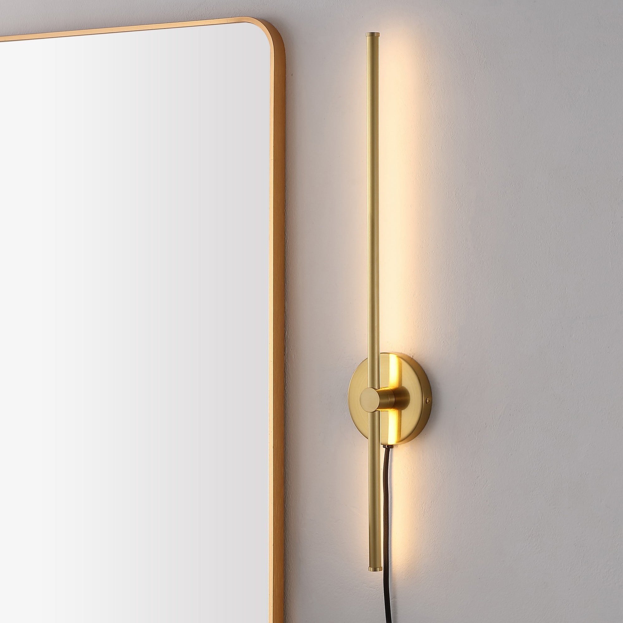 Anton 27.25" Brass Gold Modern Adjustable LED Wall Sconce