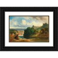 thumbnail image 1 of Anton Doll 18x13 Black Ornate Wood Framed Double Matted Museum Art Print Titled - A River Valley, 1 of 5