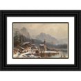 thumbnail image 1 of Anton Doll 18x13 Black Ornate Wood Framed Double Matted Museum Art Print Titled - Winter Pleasure, 1 of 5