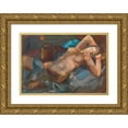 thumbnail image 1 of Anton Emanuel Peschka 24x18 Gold Ornate Framed and Double Matted Museum Art Print Titled - Lying Female Act (Around 1918), 1 of 4