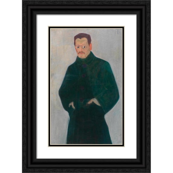 Anton Faistauer 11x14 Black Ornate Wood Framed Double Matted Museum Art Print Titled: Andreas Thom, Writer (Around 1909)