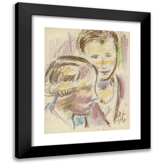 Anton Faistauer 15x18 Black Modern Framed Museum Art Print Titled - Two Women (1920)